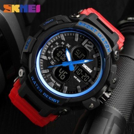 Skmei 1343 Black-Blue-Red Wristband SALE 8841430801588 фото